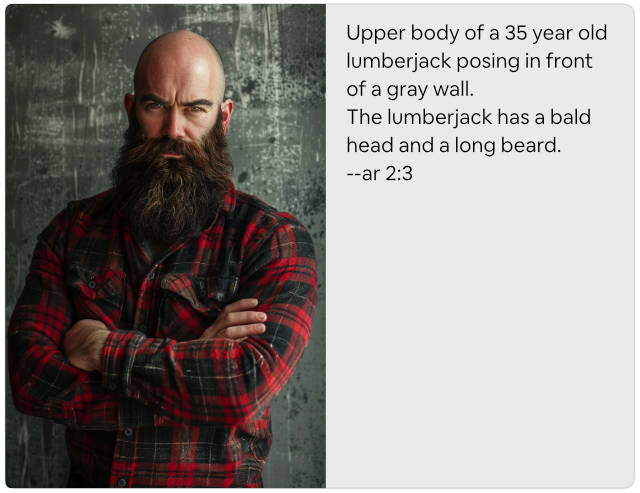 Midjourney Prompt for a 35-year-old Lumberjack with a Beard
